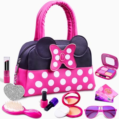 Kaodezhu Pretend Play Purse for Little Girls-Toddler Purse Set Pretend Play Makeup Toys for 3 4 5 6 Year Old Kids,Toddler Purse with Accessories,Toy Purse Perfect for Girls Birthday Gifts