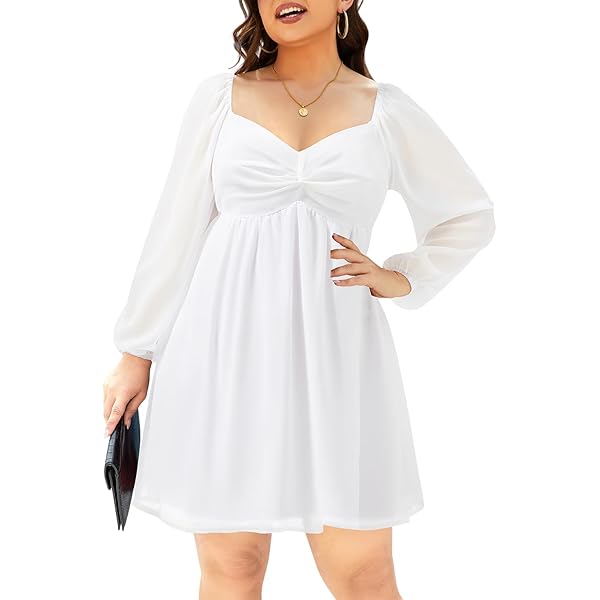 Amazon.com: Kiluex Women Off The Shoulder Long Sleeve Romper Dress Ruffle  Flowy Graduation Short Dress Renaissance Corset Dress (A-a-White, S) :  Clothing, Shoes & Jewelry
