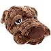 Silver Lilly Dog Slippers - Novelty Plush Comfortable Animal Bulldog Slippers for Kids & Adults (Light Brown, Large)