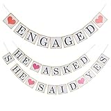 Ehdching Engaged Banner Bunting Wedding Bridal Party Decoration