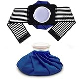 AZMED Breathable and Adjustable Ice Wrap with Hot and Cold 6 Inch Reusable Ice Bag For Hot and Cold Therapy - Black Color