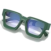 AIEYEZO Square Thick Frame Glasses for Women Men Fashion Blue Light Glasses Trendy Chic Computer Eyeglasses