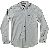 RVCA Men's That'll Do Oxford Long Sleeve Woven Shirt, Pavement, Medium