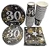 Oojami 120-Piece 30th Birthday Party Pack – Serves 30 Includes 9