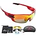 GIEADUN Sports Sunglasses Polarized UV400 Protection Cycling Glasses with 3 Interchangeable Lenses for Cycling, Baseball,Fishing, Ski Running,Golf