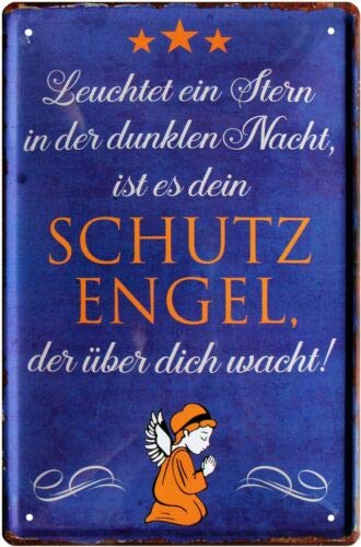 1607 Tin Sign Star in the Night Guardian Angel You Guardian Guardian Guardian Angel 20 x 30 cm