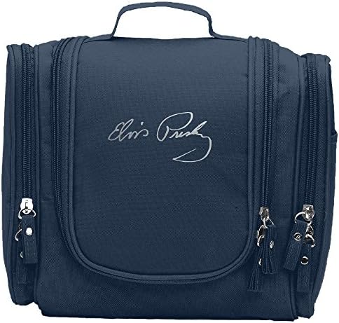 Travel Toiletry Bags E Presley The King Signature Washable Bathroom Storage Hanging Cosmetic/Grooming Bag For Household Business Vacation, Multi Compartments, Waterproof Lining