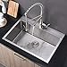 33 Inch 18 Gauge Top mount Drop-in Single Bowl Basin Handmade T304 Stainless Steel Kitchen Sink, 10 Inch Deep Brushed Nickel Kitchen Sinks