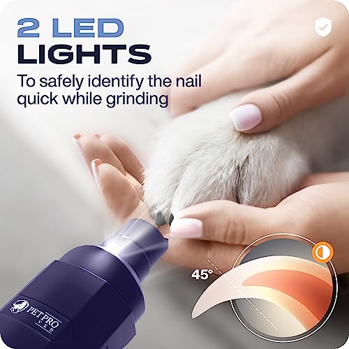 PETPROVED Dog Nail Grinders Silent Dog Claw Grinder Dog Nail Grinder for Dogs Claws Safe Dog Nail Trimmer Electric Pet Nail Grinder for Dogs Nail File