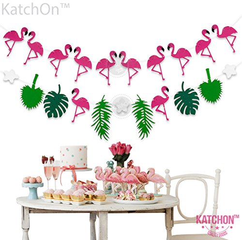 FLAMINGO PINEAPPLE LEAVES BANNER GARLAND - No DIY Required. 2 Pack | Felt Banner |Flamingo Pineapple - //coolthings.us