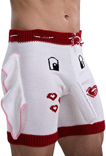 MySexyShorts Men’s White Underwear, White Elephant Boxers, Funny Men Underwear, Valentines Day Gifts For Men (XXL)