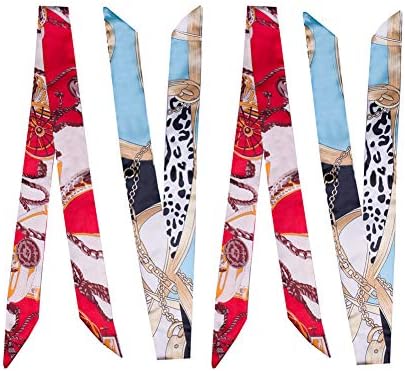 MINA LOBATA 4 Pack Bag Twilly Handbag Handle Ribbon Scarf Package Silk Band Fashion Hair Head Band