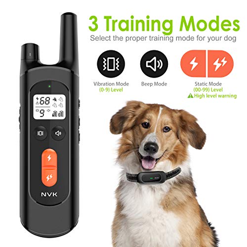 NVK Dog Training Collar 2 Receiver Rechargeable Collars for Dogs with