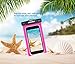MARCHWAY Universal Waterproof Case 2 Pack, Cellphone Dry Bag Pouch with Touch Screen for iPhone Xs Max/XR/X/8/8P/7/7P Galaxy S10 Plus/S10e/S9/Note 9 Any Phone Up to 7 Inch (Black+Magenta)