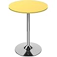 Magshion 23.5" Round Adjustable Height Bar Table, 27.5"-36" Range, 360° Swivel MDF Top Pub Table for Dining, Café, Cocktail, Yellow