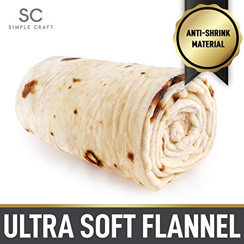 Simple Craft (60 Inch) Tortilla Giant Burrito Blanket For Adults & Kids
