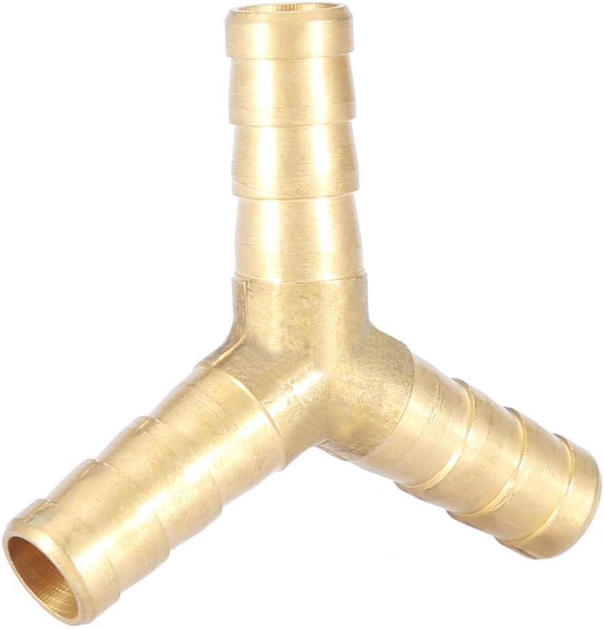 Brass Y Barbed Connector Y 3-Way Barbed Connector T Hose Connector for or Air Water Oil Gas 6/8/10/12/14/16mm (8mm 4pcs) - Image 3