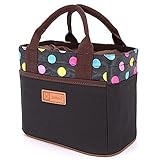Muitifunction Cute Canvas Bento Lunch Bag for Picnic Travel Tote Lunch Bag with Rope Belt
