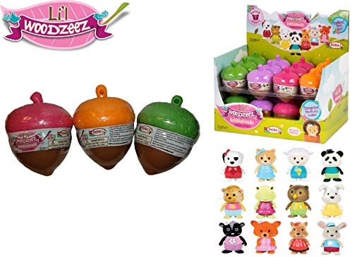 Set of 3: Woodzeez - BOBBLEHEADS COLLECTIBLES - SERIES 2 - Blind Bag Acorns (Pink, Orange, Green)