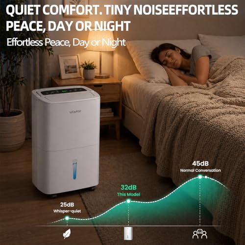 80 Pint Dehumidifiers for Basements Home (Covers 5200 Sq.Ft) | With Continuous Drain Hose,Water Tank,Auto Defrost,Restart,Energy-Saving,24H Timer & Quiet Operation for Garage,Bedroom