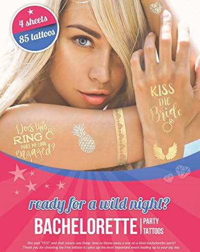 Bachelorette Tattoos | Bride Tribe Flash Tattoos (4 sheets) Bridesmaid Gift - Bridal Shower Favor and Decorations | Naughty Bachelorette Party Decorations + Bride To Be Favor