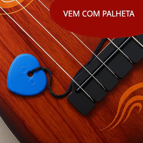 Ukulele Infantil Violão Infantil de Plástico Instrumento Musical Educativo para Crianças
