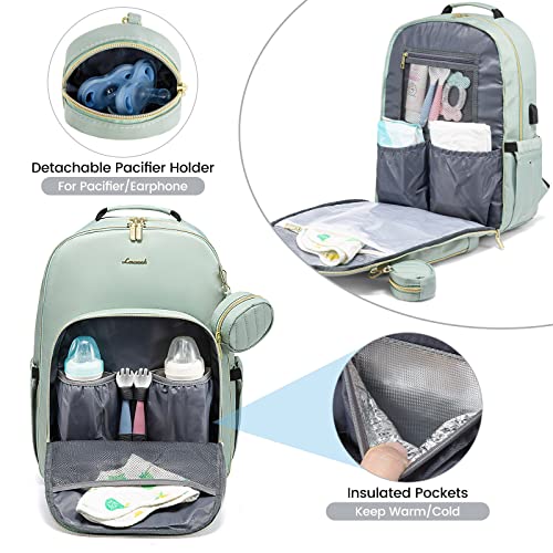 LOVEVOOK Diaper Bag Backpack, Quilted Baby Bag with Changing Pad