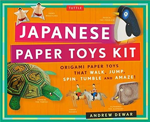 Japanese paper toys kit: origami paper toys that walk, …