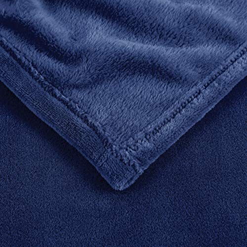 image for Love's cabin Flannel Fleece Blanket Twin Size Navy Blue Throw blanket 