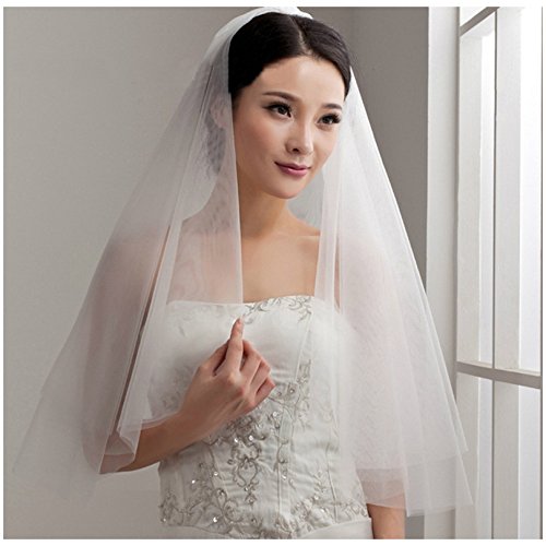 Pretty See Wedding Veil Holy Tulle Veil Bridal Wedding Veil with Comb for Wedding and Dress Collocation, White