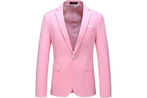 UNINUKOO Mens Suit Jacket Slim Fit Sport Coat 1 Button Notched Lapel Casual Fashion Dress Blazer for Men