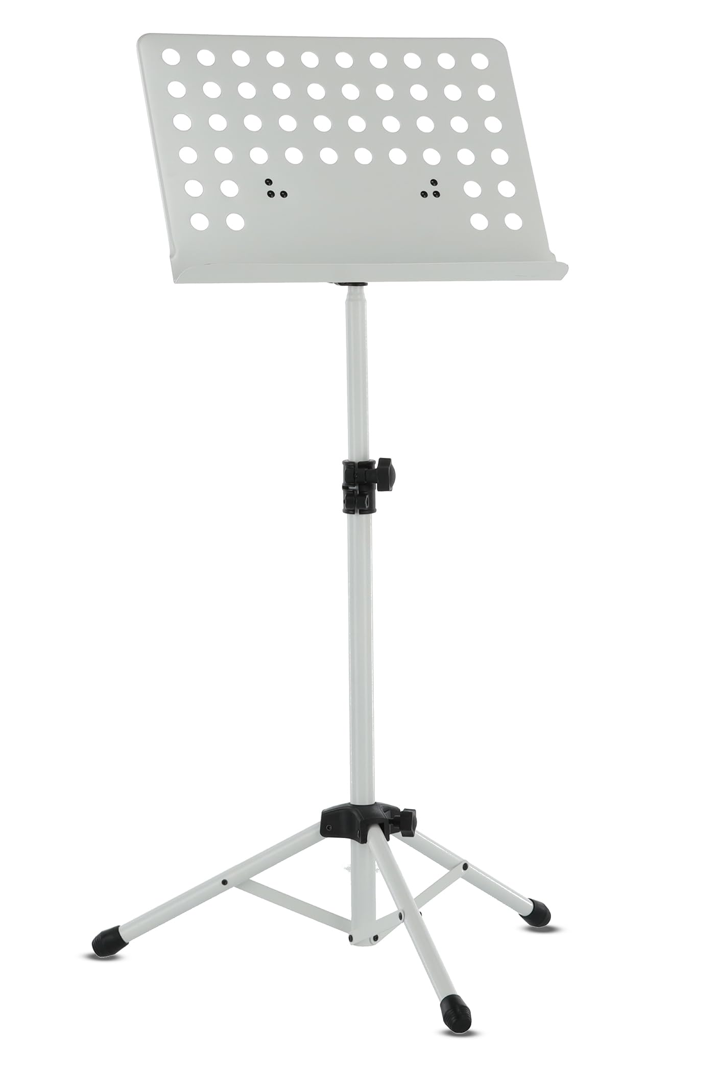 GEWA Orchestra Music Stand - Metal - Foldable - Perforated and Removable Plate - ABS and Tube Joint - Height 67-120 cm - Weight 3.8 kg - White