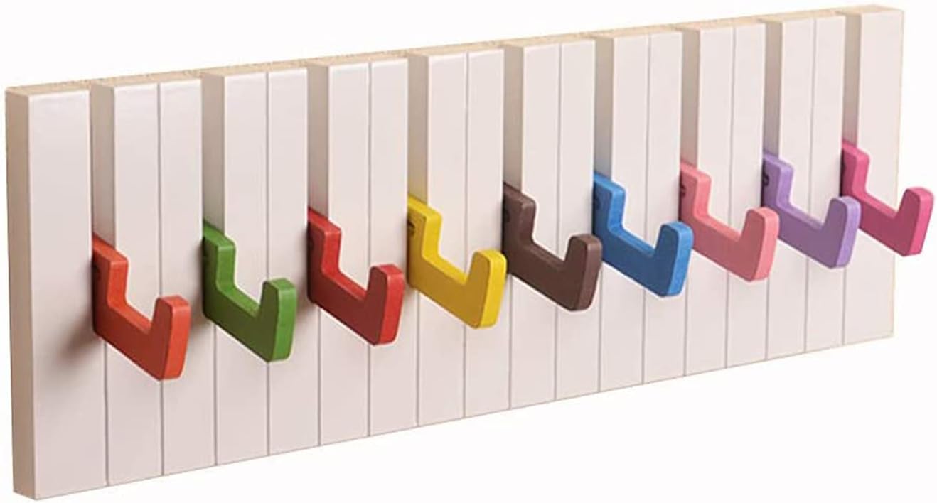 Piano Wooden Coat Racks, Wooden Simplicity Piano Keyboard Creative Hook