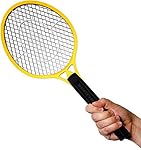 BugzOff Electric Fly Swatter Racket - Best Zapper for Flies - Swat Insect, Wasp, Bug & Mosquito with Hand - Indoor and Outdoor Trap and Zap Pest Control Killer (Yellow)