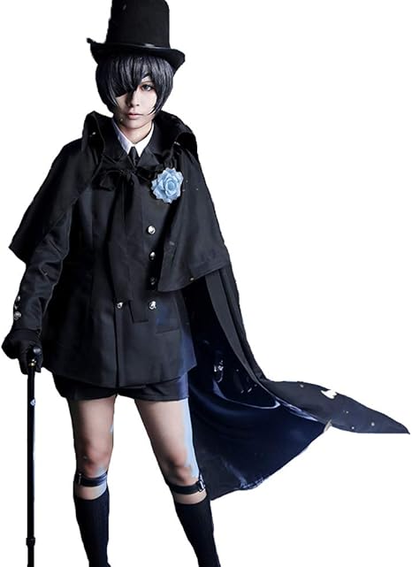 Amazon Cumentate 黒執事 ドッグス アニメコスプレサーヴァント シエル ファントムハイヴ葬儀服 黒執事 制服スーツ S Xl 靴ブーツ コスプレ 仮装 通販