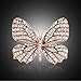Fashion Multicolor Rhinestone Butterfly Brooch Pin Big Faux Pearl Enamel Brooch Pin Wedding Bridal Gift (Golden)