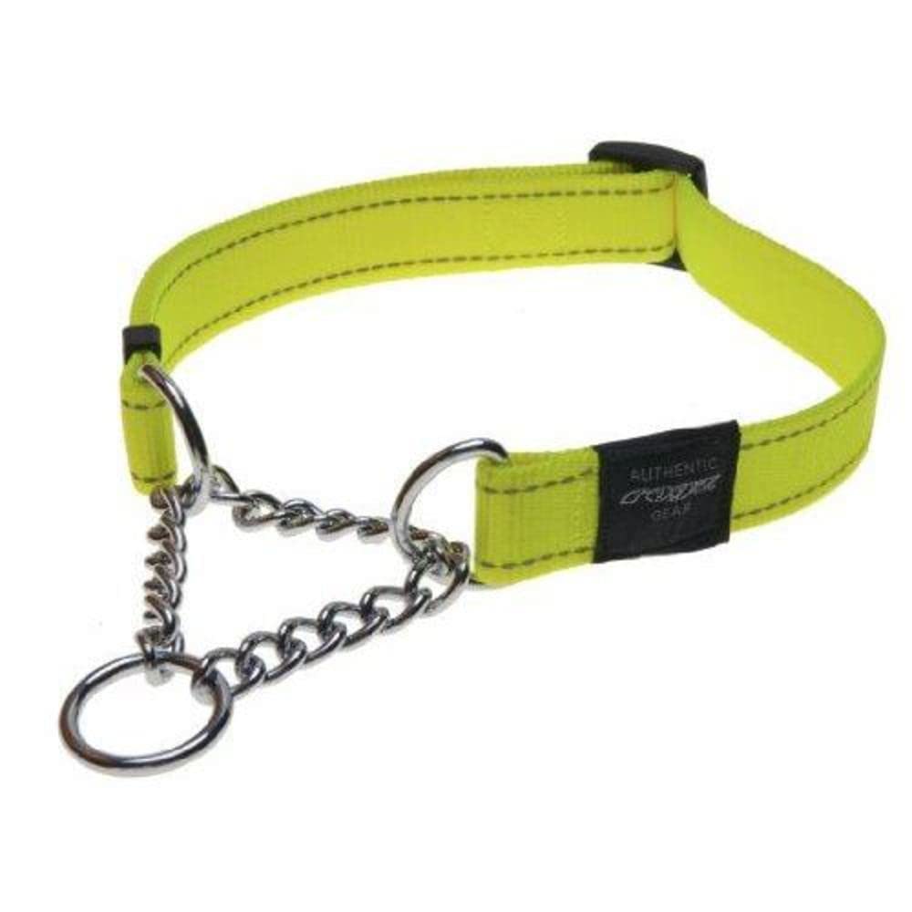 Reflective Nylon Choke Collar; Slip Show Obedience Training Gentle Choker for Medium Dogs, Yellow