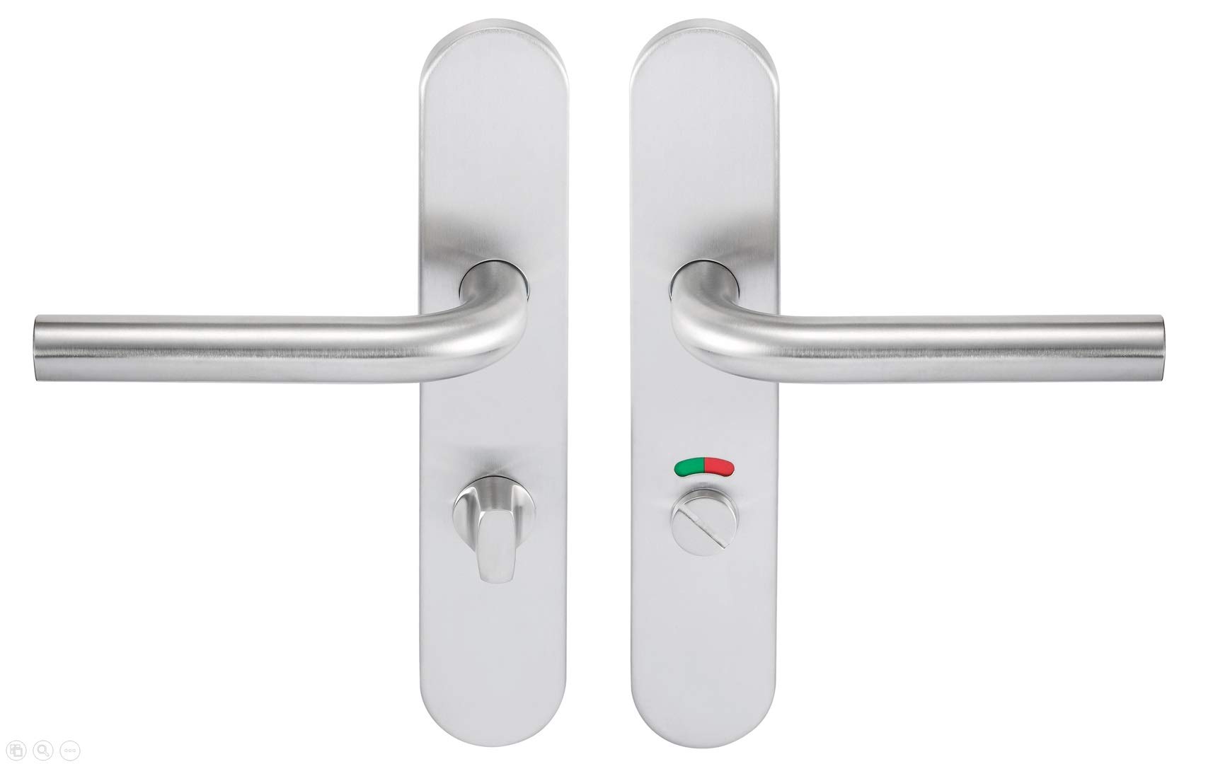 Bricard 666466 Set of Stainless Steel Handles on Tempo Plate New Wave Toilet Door (Lock and Indicator Light)