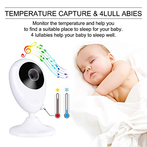 Baby Monitor, VIBOOS 2.4" LCD Video Baby Monitor with Digital Camera, Night Vision, Two-Way Audio, Temperature Sensor, Lullabies, Wide Range and Long Battery Life - Thumbnail 5