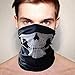 CIKIShield Seamless Skull Face Mask Bandana Motorcycle Face Masks Skeleton Face Shield (3pcs-white)