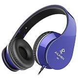 AILIHEN I60 On Ear Headphones with Microphone for Laptop Tablet Android iOS Smartphones (Blue)