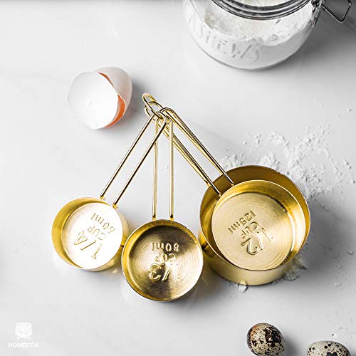 image for Homestia Stainless Steel Measuring Cups and Spoons Set of 8 Pcs Baking