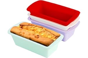 4Pcs Silicone Bread Loaf Pan Rectangular Silicone Baking Molds Heat Resistant Reusable Nonstick Bread Mold for Kitchen Bread 