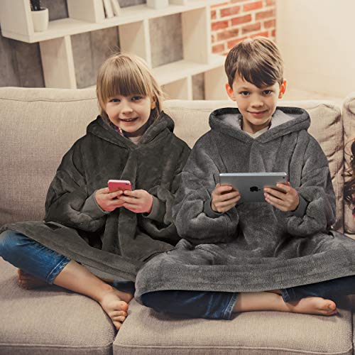 Catalonia Blanket Hoodie for Kids, Oversized Wearable Sherpa Sweatshirt Pullover for 716 yr