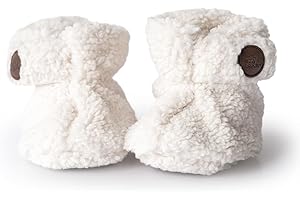 PETIT COULOU Fur Booties for Baby - Keep your Newborn Warm and Cozy - Made From Vegan Fur and Plush - Super Soft Minky Slippe