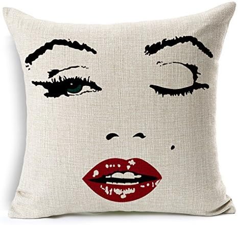 Derhamstore Marilyn Monroe Pattern Unique Fashion printing Plush cloth 18 X 18 inch Pillowcase