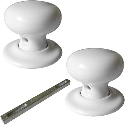 Securit SP7716 White Ceramic Mortice Door Knob Set 60mm Rose Classic
