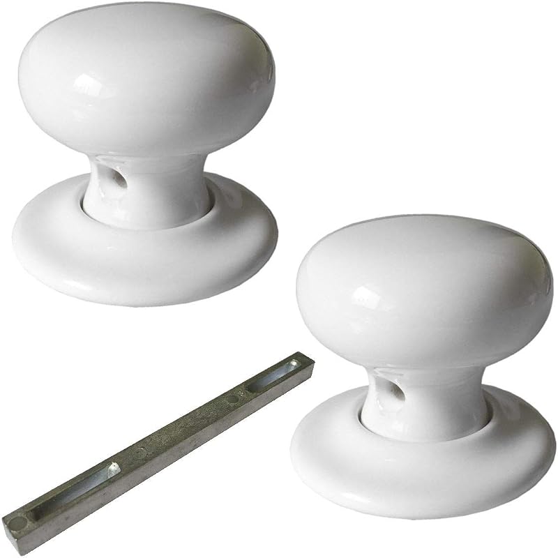 Securit SP7716 White Ceramic Mortice Door Knob Set 60mm Rose Classic