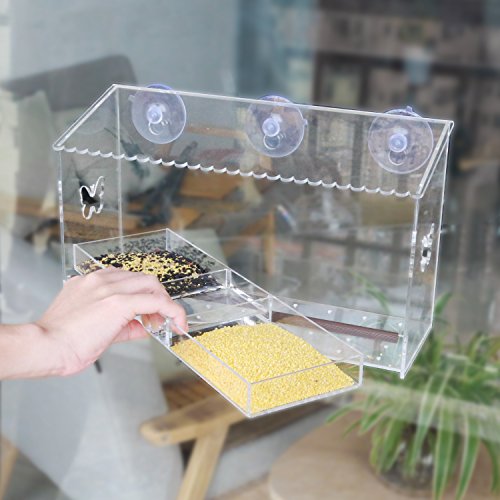 Large Window Bird Feeder 12x7 2x4 0 Inch 2 Lb Homono Acrylic