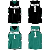 Custom Reversible Basketball Jersey Mesh Performance Uniform Personalized Printed Name Number for Men/Boy